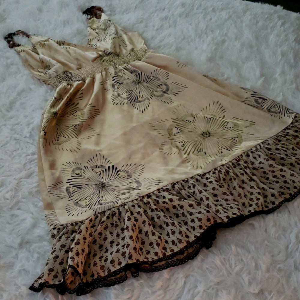 Size 8 Silky Dress With Beaded Straps